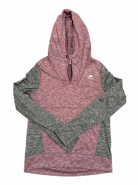 Girls’ Roots Burgundy & Grey 1/4 Zip Lightweight Hoodie